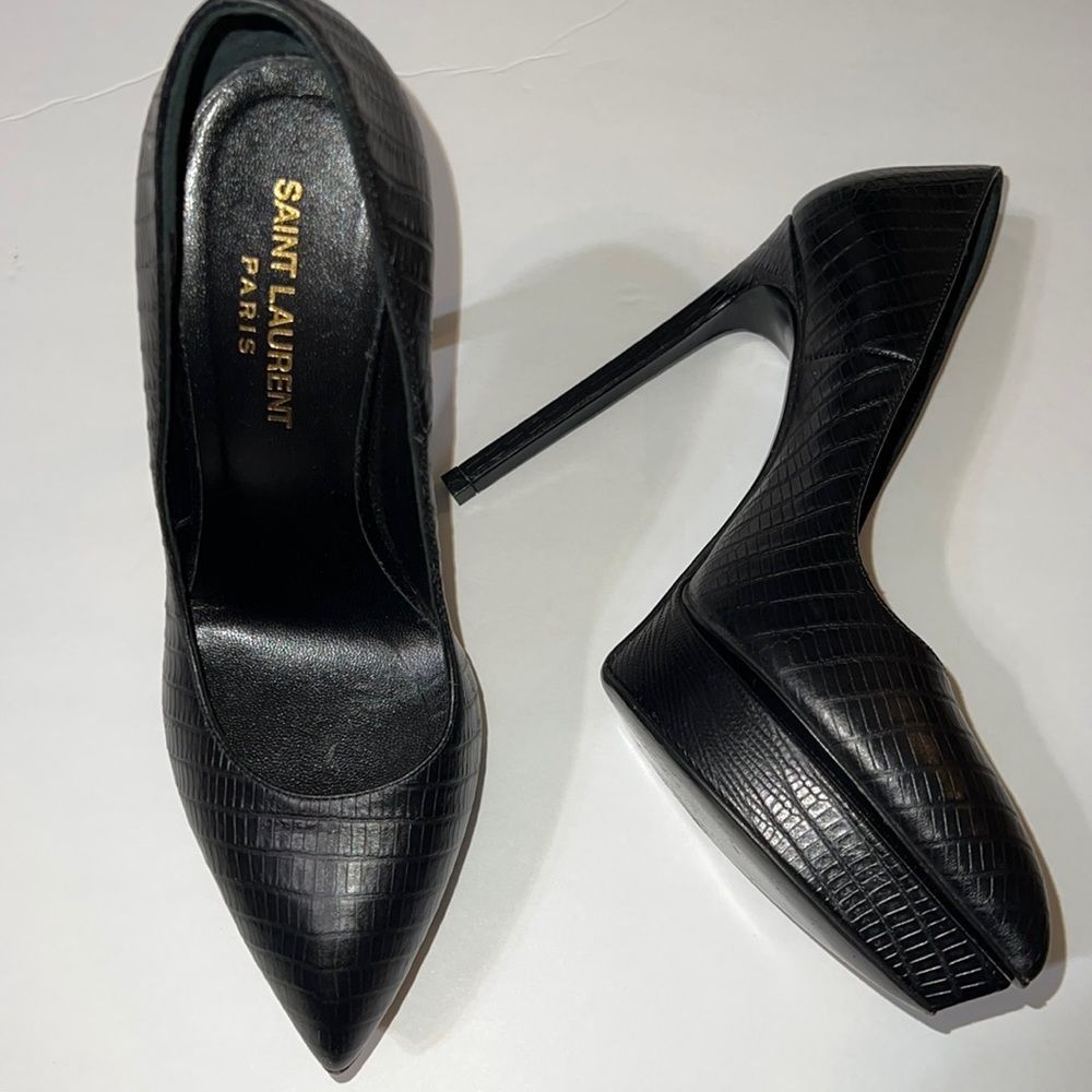 Saint Laurent leather platform pumps